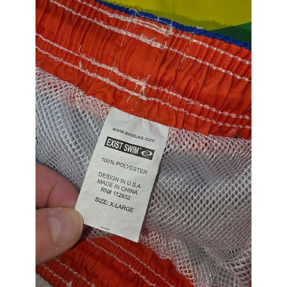 Exist Swim Men's Rainbow Striped Swim Trunks Size XL Pride Gay NWOT B-3872